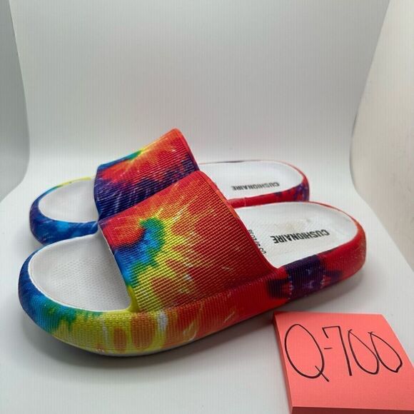 CUSHIONAIRE Women's Cloud Recovery Slide Sandals with +Comfort 8 TIE DYE - Picture 3 of 7